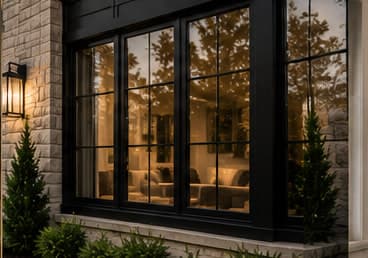 Modern black-framed glass
