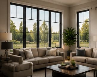 Natural light, black frames